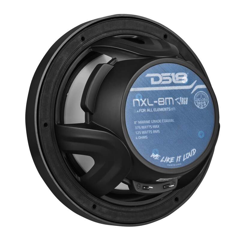DS18 NXL-M Series 8-Inch Marine and Powersports Speaker with RGB LED Lights - Black