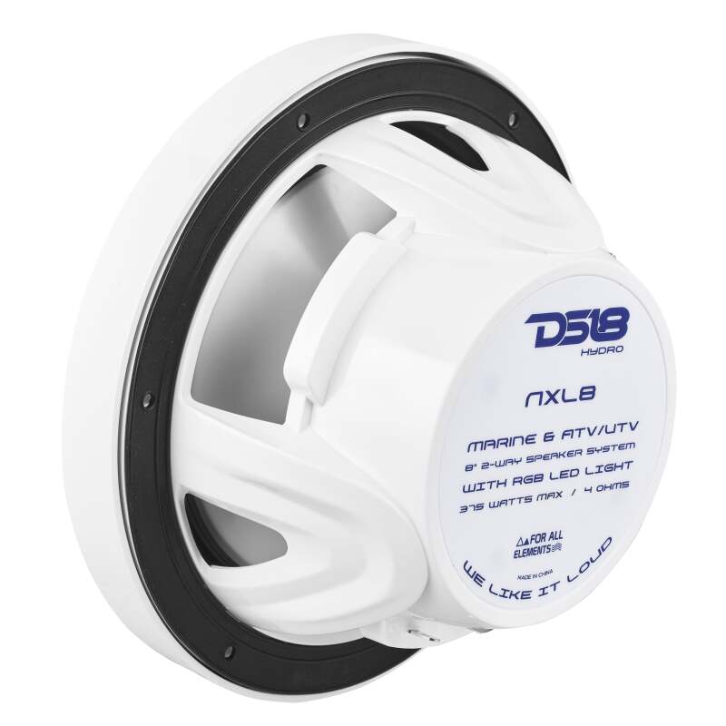 DS18 NXL Series 8-Inch Coaxial Marine Speaker with RGB Lights – Powersports & Marine Vehicle Fitment