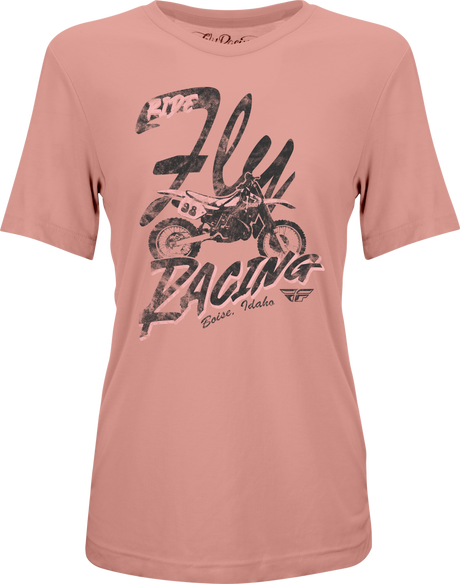 Fly Racing Women's Vintage Pink T-Shirt - Comfortable Crew Neck Fit, Size Small