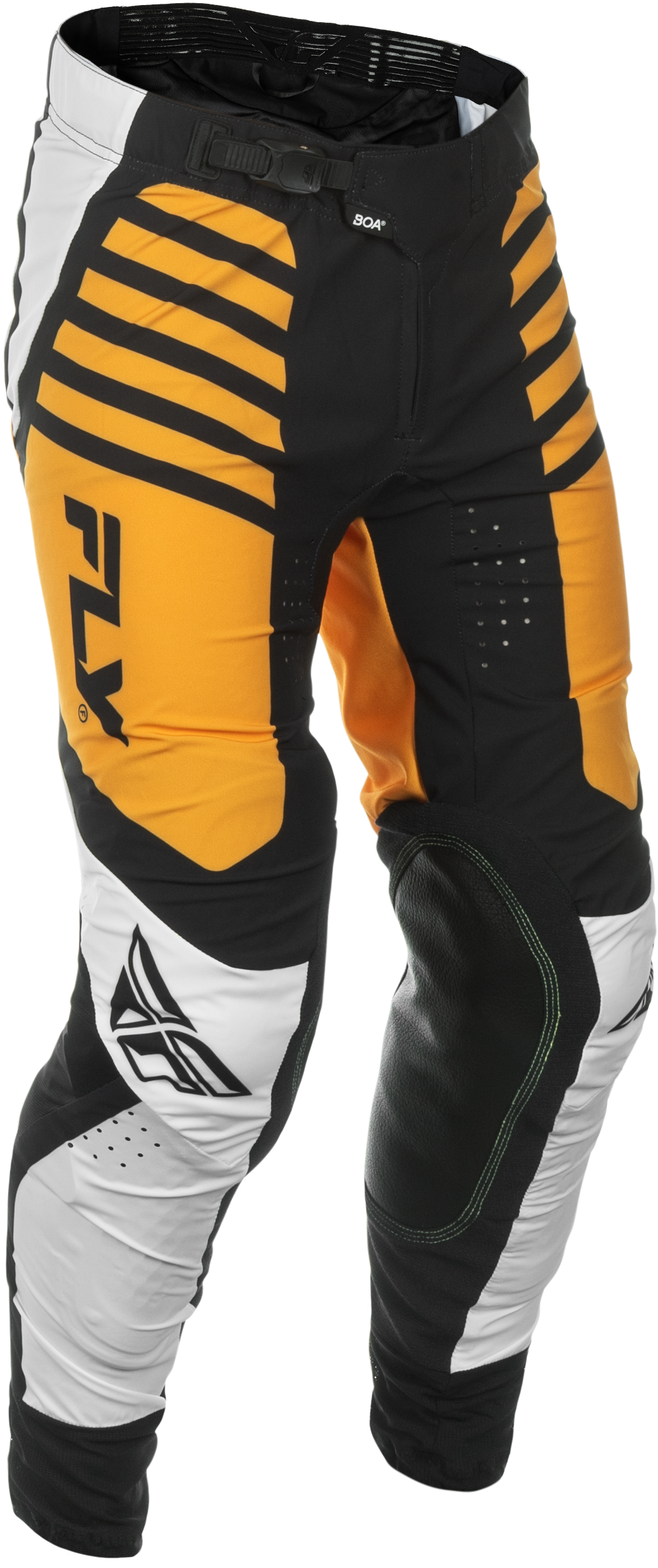Fly Racing Lite Pants CA/NY White/Black/Mustard Size 30 - Motorcycle Riding Pants with Mesh Panels and Kevlar Stitching
