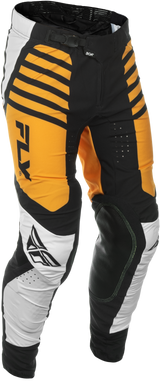 Fly Racing Lite Pants CA/NY White/Black/Mustard Size 30 - Motorcycle Riding Pants with Mesh Panels and Kevlar Stitching