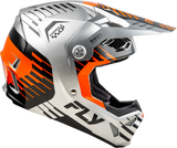 Fly Racing Youth Formula Cp Slice Helmet Grey/Orange/Black YL with Impact Absorption for Off-Road and MX Vehicles