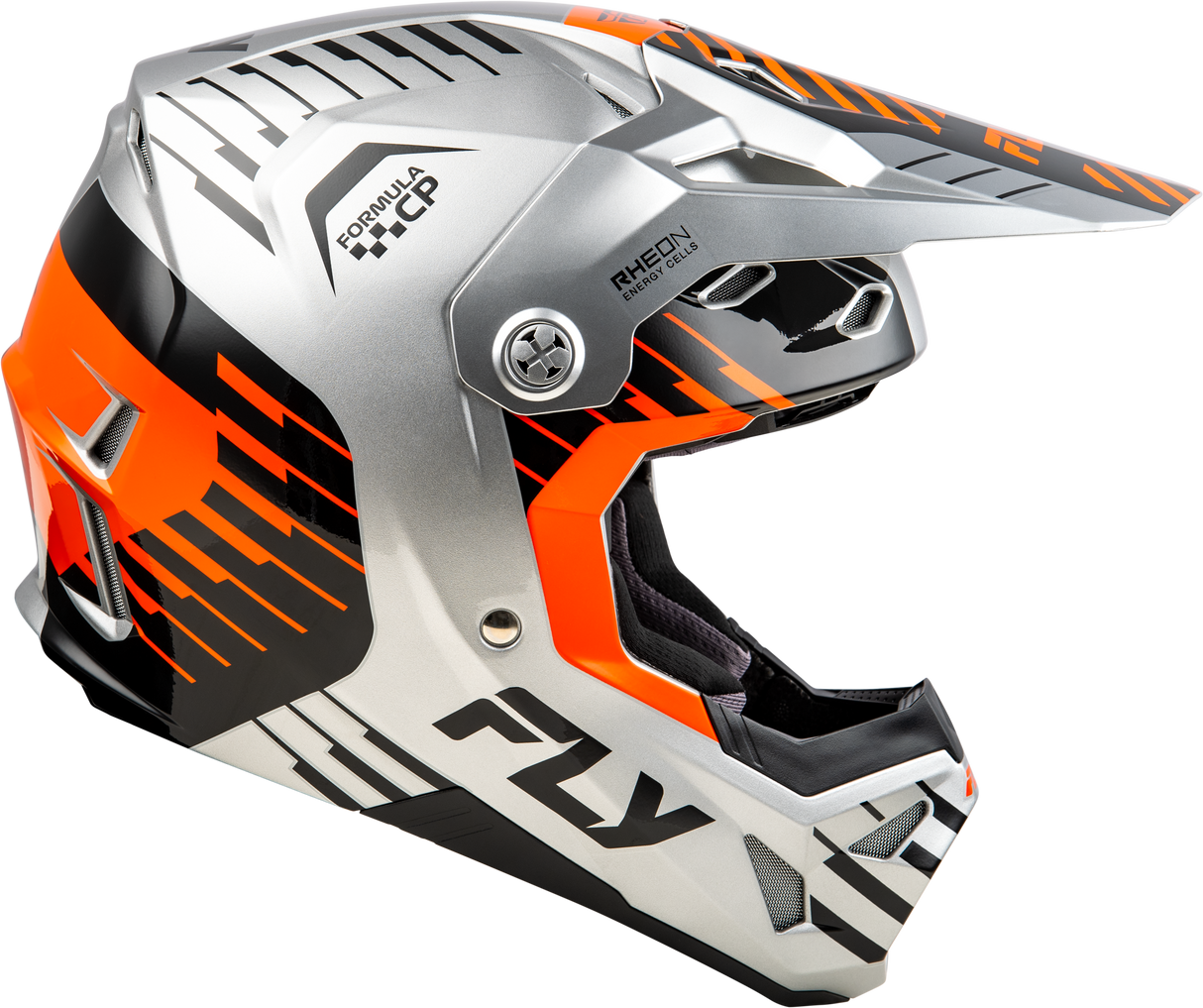 Fly Racing Formula Cp Slice Helmet Grey/Orange/Black Medium – DOT & ECE Approved Motorcycle Helmet with Impact Absorption Features