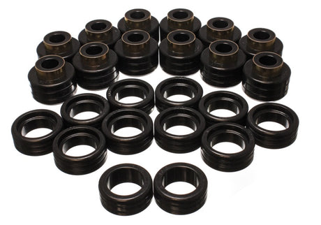 Energy Suspension Hyper-Flex Polyurethane Body (Cab) Mount Set for 1995-1999 GMC C2500 Suburban, Yukon XL 2WD - Black