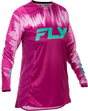 Fly Racing Women's Lite Jersey Pink/Turquoise Large - Breathable Motorcycle Riding Jersey for Women with Mesh Ventilation, Extended Tail, and Performance Fit