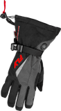 Fly Racing Title Heated Gauntlet Gloves Grey/Black/Red X-Small for Motorcycle and ATV Use