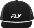 Fly Racing Black Trucker Hat - Adjustable Snapback Cap with Curved Bill for Men and Women
