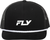 Fly Racing Black Trucker Hat - Adjustable Snapback Cap with Curved Bill for Men and Women
