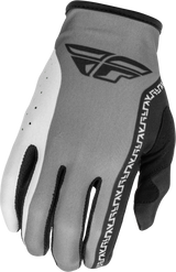 Fly Racing Youth Lite Gloves Grey/Black - Lightweight Race Gloves for Kids, Touch Screen Compatible