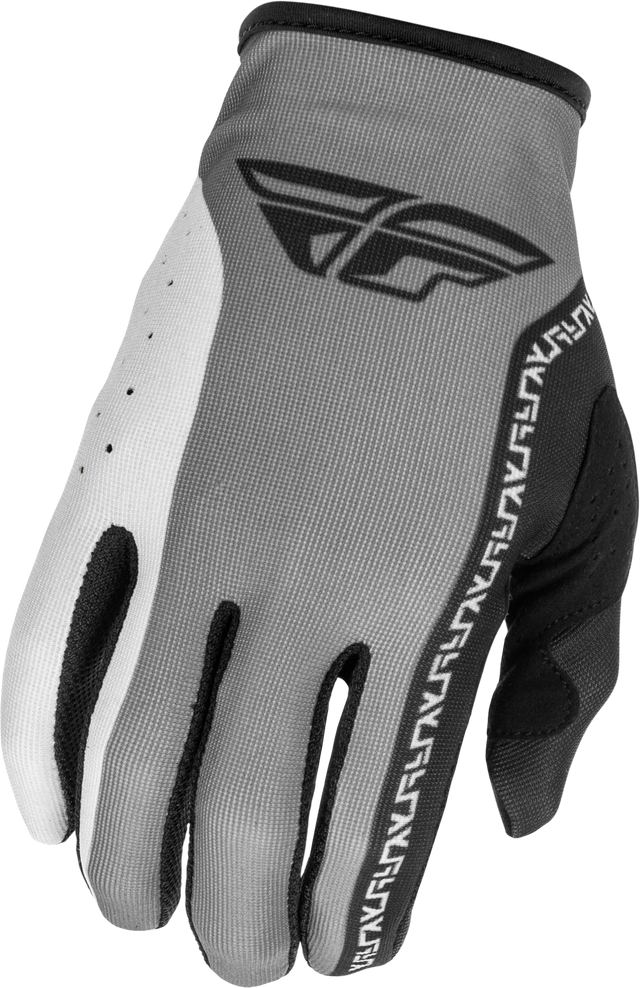 Fly Racing Youth Lite Gloves Grey/Black (Part No. 379-710YL) - Breathable Racing Gloves for Youth Motorcycles