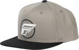 Fly Racing Half Wing Hat Grey with Snapback Closure – Adjustable Curved Bill for Motorcycle and ATV Riders