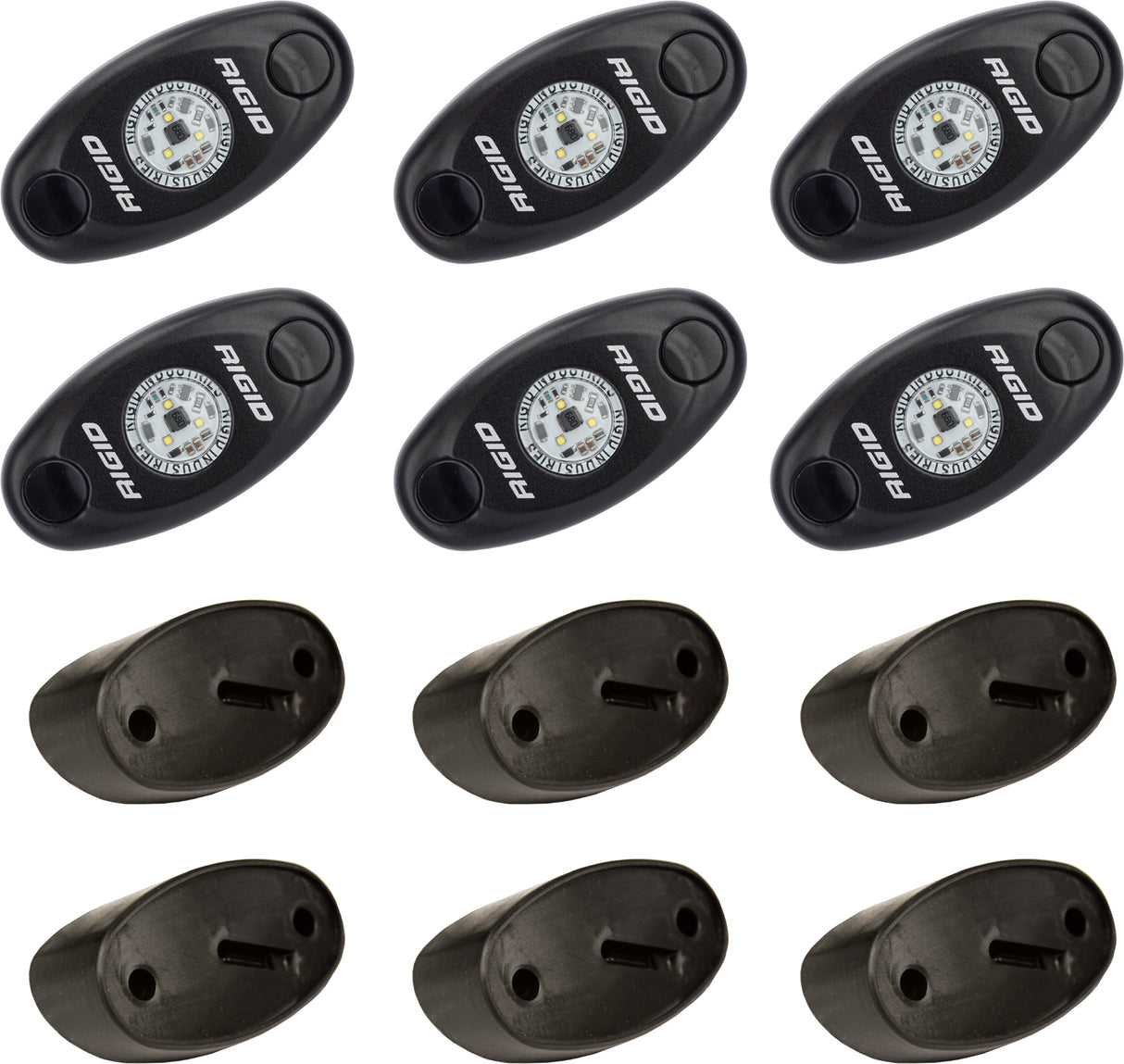 RIGID 652-400263 Rock Light Kit with 6 Red LED Lights for Off-Road Vehicles
