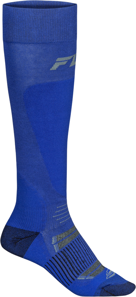 Fly Racing Snow Midweight Wool Sock Blue Sm/Md – Comfortable Cold Weather Motorcycle and ATV Riding Sock for Men and Women
