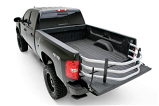 AMP Research BedXtender HD Sport for Chevrolet Silverado 1500 and Ford Super Duty - Silver, Part #74804-00A