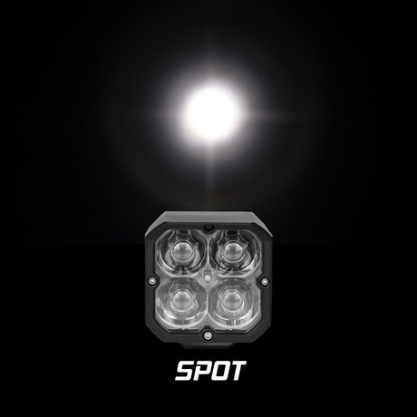 XK GLOW 20W RGB Pod Lights Spot Beam - Universal Fit for Off-Road, SUV, Truck, and Car Applications
