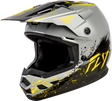 Fly Racing Youth Kinetic Drip Helmet Grey/Black/Yellow – Off-Road Motorcycle Helmet for Youth Riders