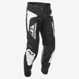 Fly Racing Kinetic Sym Pants for Motocross - Black/White, Size 28, Designed for Off-Road Performance and Durability