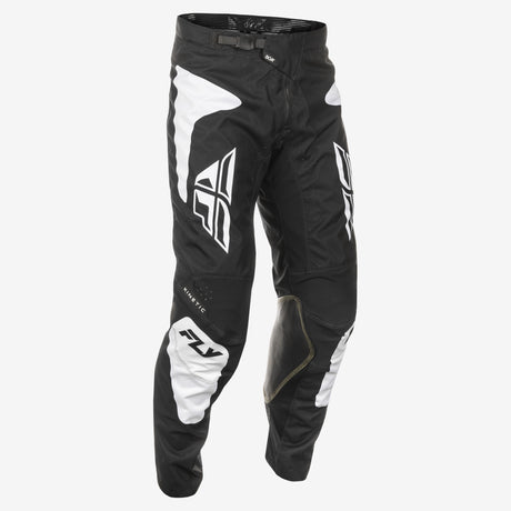 Fly Racing Kinetic Sym Pants for Motocross - Black/White, Size 28, Designed for Off-Road Performance and Durability