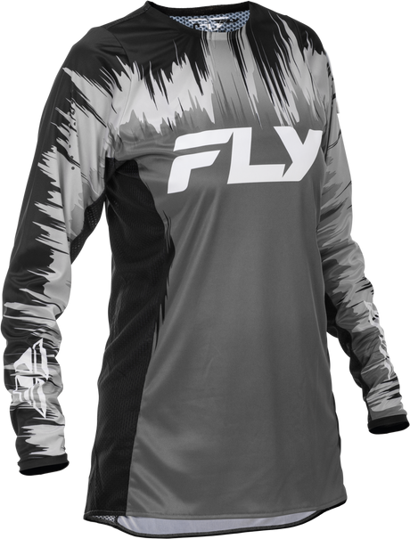 Fly Racing Women's Lite Jersey Black/Grey/White Large for Motocross and Off-Road Vehicles