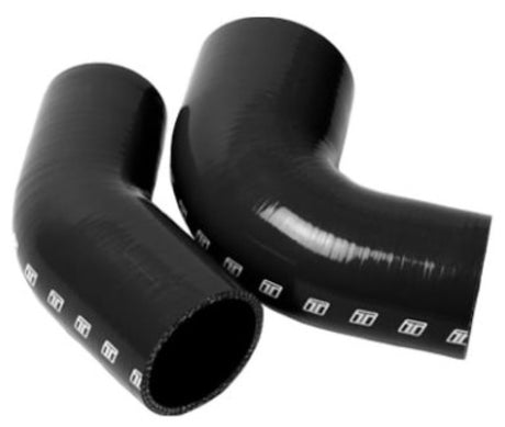 Turbosmart 90 Degree Silicon Reducer Elbow 2.0in to 2.50in - Black