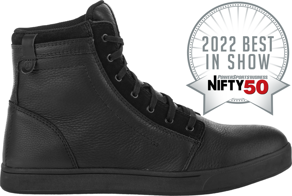 Highway 21 Axle Leather Waterproof Shoes for Harley-Davidson Motorcycles, Size 9