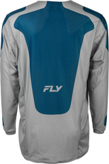 Fly Racing Kinetic Mesh Sym Jersey Grey/Blue Medium for Motocross and Off-Road Vehicles