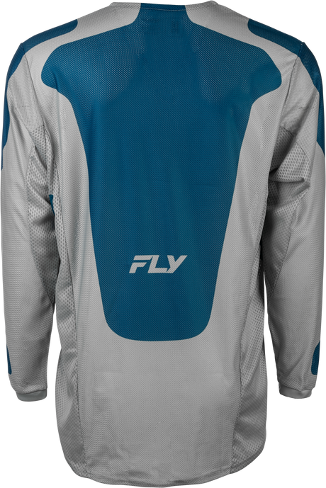 Fly Racing Kinetic Mesh Sym Jersey Grey/Blue - Motorcycle MX ATV Riding Gear for All Off-Road Vehicles