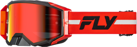 FLY Racing Zone Pro Goggle Red/Black/Grey with Red Mirror/Smoke Lens – Universal Fit for ATV, Motocross, Off-Road Vehicles