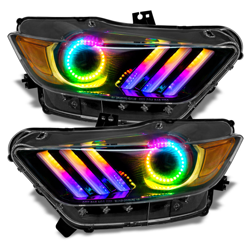 Oracle 15-17 Ford Mustang V6/GT/Shelby Dynamic DRL w/ Halo Kit - ColorSHIFT - Dynamic