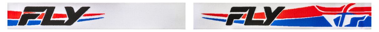 Fly Racing Focus Snow Goggle White/Red/Blue with Dark Blue Mirror and Smoke Lens - Universal Fit for Snowmobile, Ski, and Snowboard Helmets