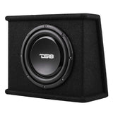 DS18 SB10A Single 10-inch Shallow Subwoofer with Enclosure – 350W RMS Amplified Sealed Design for Car Audio Systems