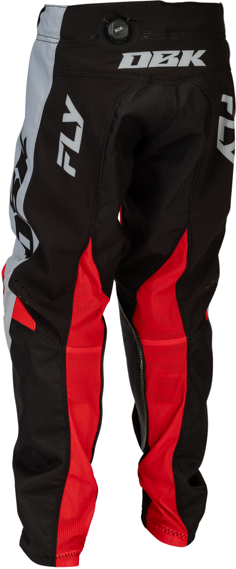 Fly Racing Youth Kinetic DBK Pants for Off-Road Motorcycles – Size 18, Grey/Black/Red, Fits Honda CRF250R, Kawasaki KX250, Yamaha YZ250, KTM SX250