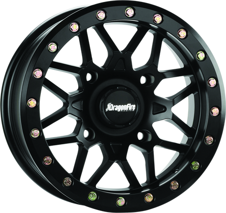 DragonFire Racing Typhon 14x7 Powersports Wheel with Machined Black Finish (Part No. 523195)
