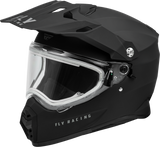 Fly Racing Trekker CW Solid Helmet with Electric Shield in Matte Black – Large