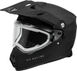Fly Racing Trekker CW Solid Helmet with Electric Shield in Matte Black for XL Fitment