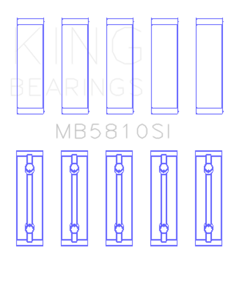King Engine Bearings Toyota 2AR-FE/ 2AR-FXE (Size 0.25) Main Bearing Set