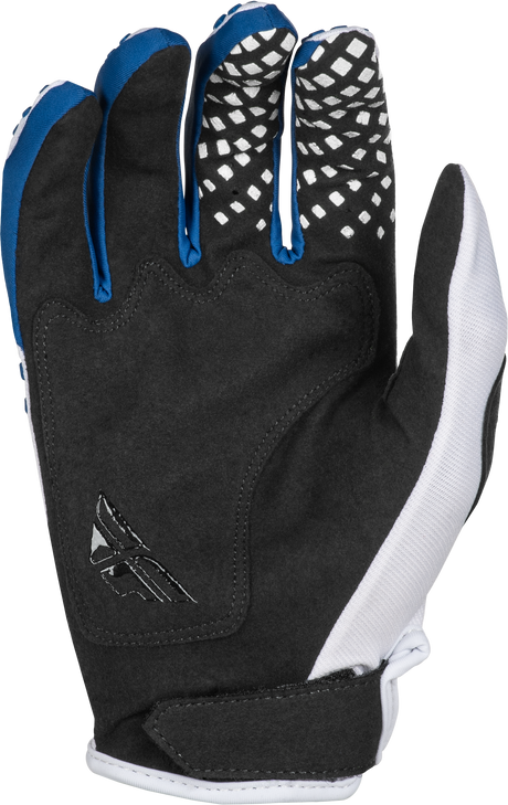Fly Racing Kinetic Center Gloves White/Navy Medium with Adjustable Wrist Fit for Motorcycles and ATV