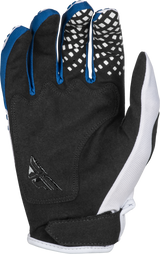 Fly Racing Youth Kinetic Center Gloves for Offroad Motorcycles – White/Navy, Youth Large