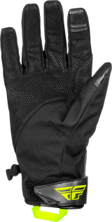 Fly Racing Title Long Gloves Red/Black/Hi Vis Medium with Weatherproof Technology for Motorcycles