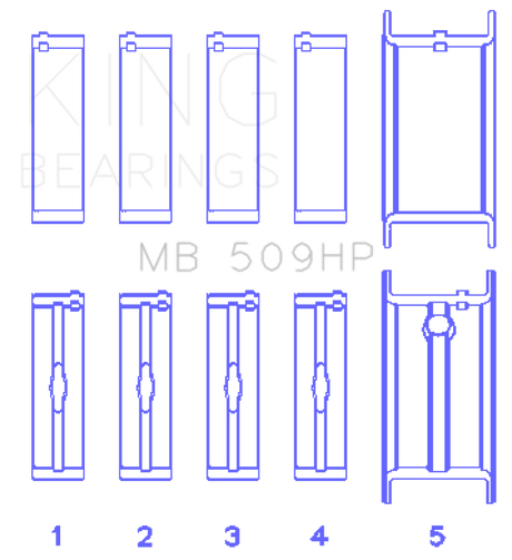King Engine Bearings Chevrolet 400 V8 (Size STDX) Main Bearing Set