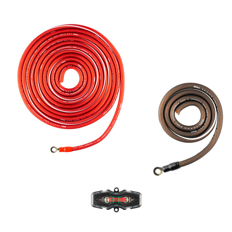 DS18 Amplifier Installation Kit 4-Gauge OFC Copper - Universal Fit for Car Audio Systems