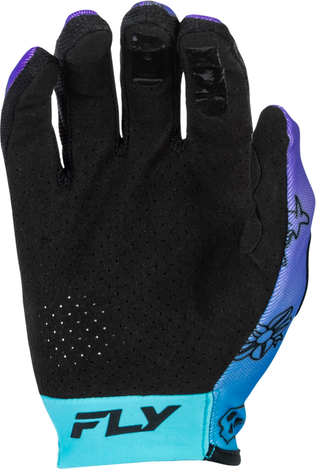 Fly Racing Youth Lite Outline Gloves for Motorcycle and Off-Road Use - Purple/Blue/Black, Part #379-715YS