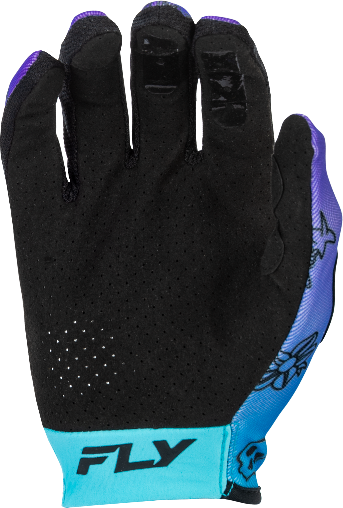 Fly Racing Lite Outline Gloves Purple/Blue/Black XS – Touch Screen Compatible Motorcycle Gloves for Men and Women
