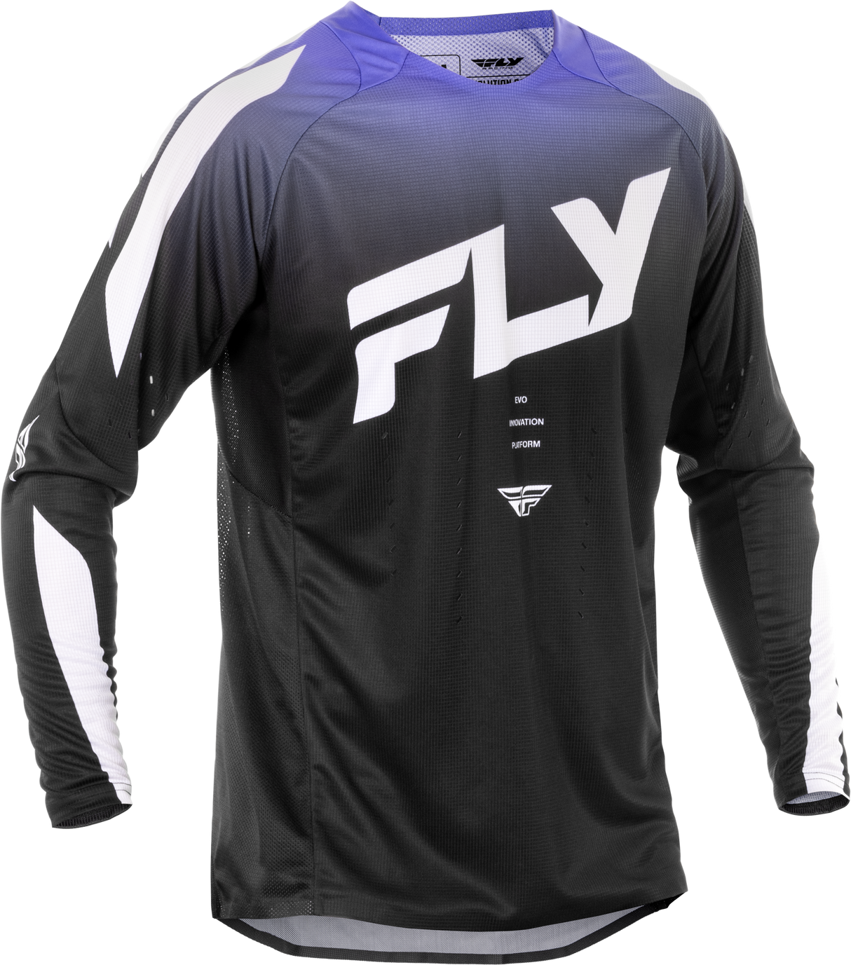 Fly Racing Evolution DST Jersey Black/White/Purple Large for Cycling and MTB - Advanced Ventilation and Ergonomic Fit