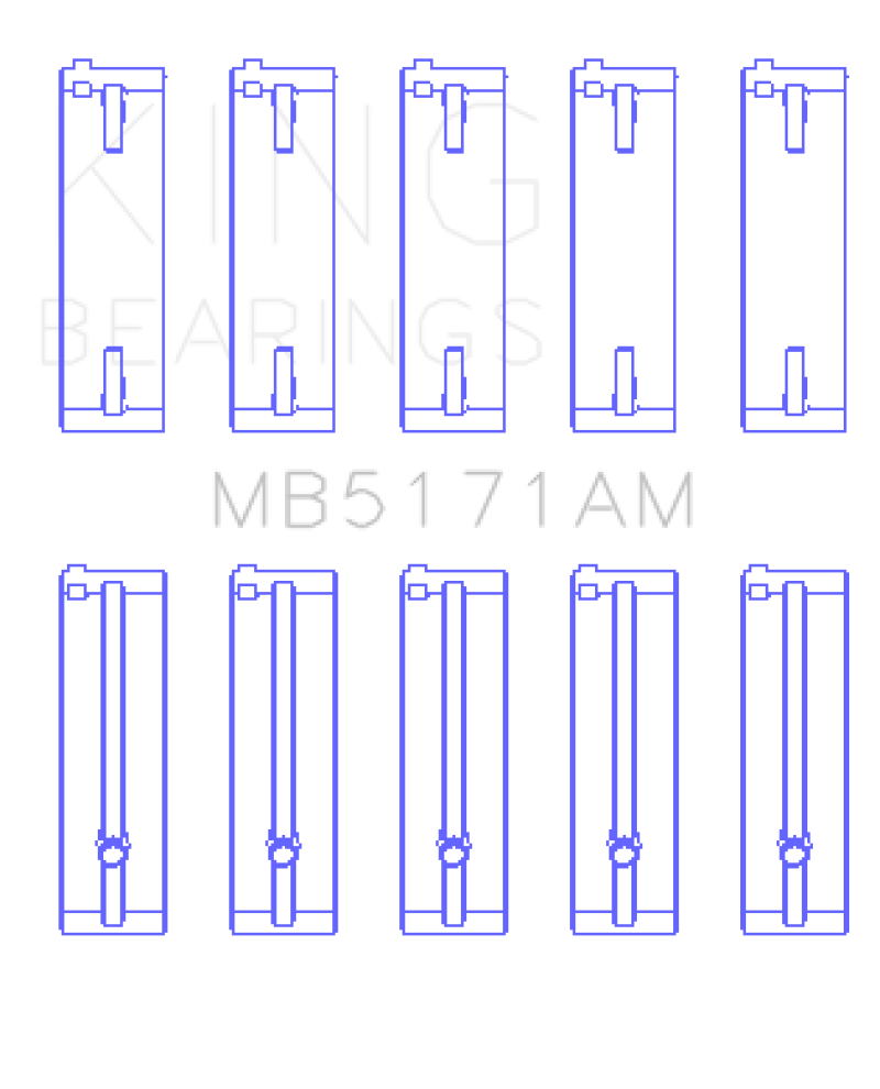 King Engine Bearings Mazda FS-DE L4/FP L4/FS L4  DOHC 16 Valve  (Size +1.0) Main Bearing Set