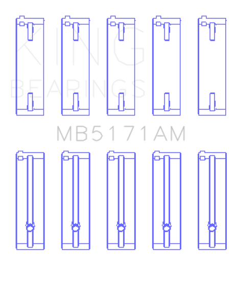 King Engine Bearings Mazda FS-DE L4/FP L4/FS L4  DOHC 16 Valve  (Size +1.0) Main Bearing Set