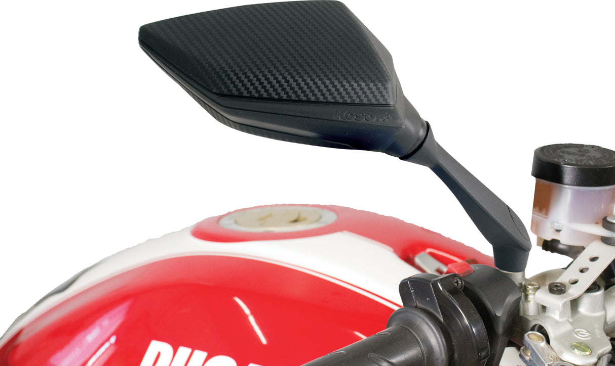 KOSO Sprint Mirrors PR Black - Fits M8 and M10 Motorcycles