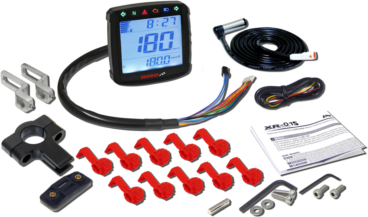 KOSO XR 01S Speedometer with Vehicle Fitment for Honda CRF250L, Yamaha YZ250F, Kawasaki KX250, and Suzuki RMZ250