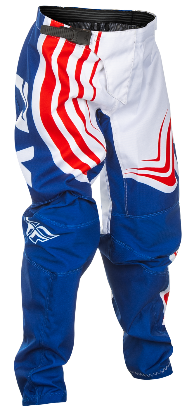 Fly Racing Youth F 16 Pants in California/Nevada Red, White & Blue – Size 22, Motorcycle Riding Gear for Kids