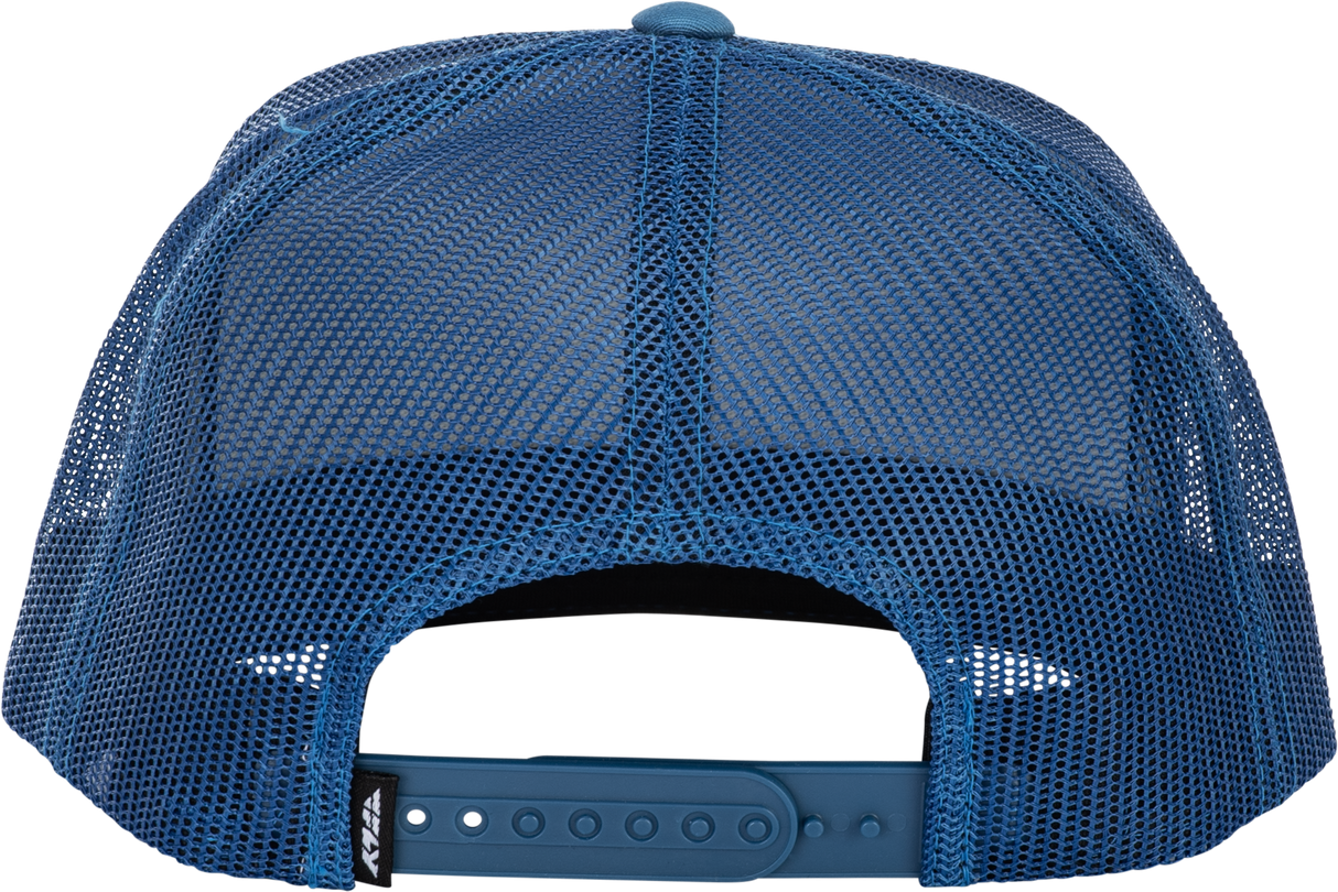 Fly Racing Fly Trucker Hat Blue/Yellow with Adjustable Snapback - One Size Fits Most